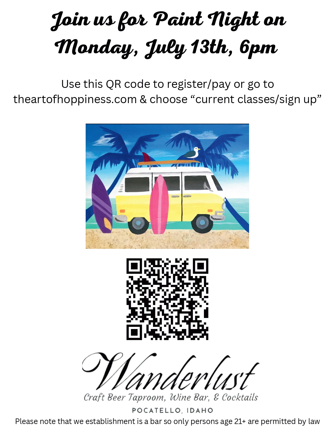 July Paint Night at Wanderlust