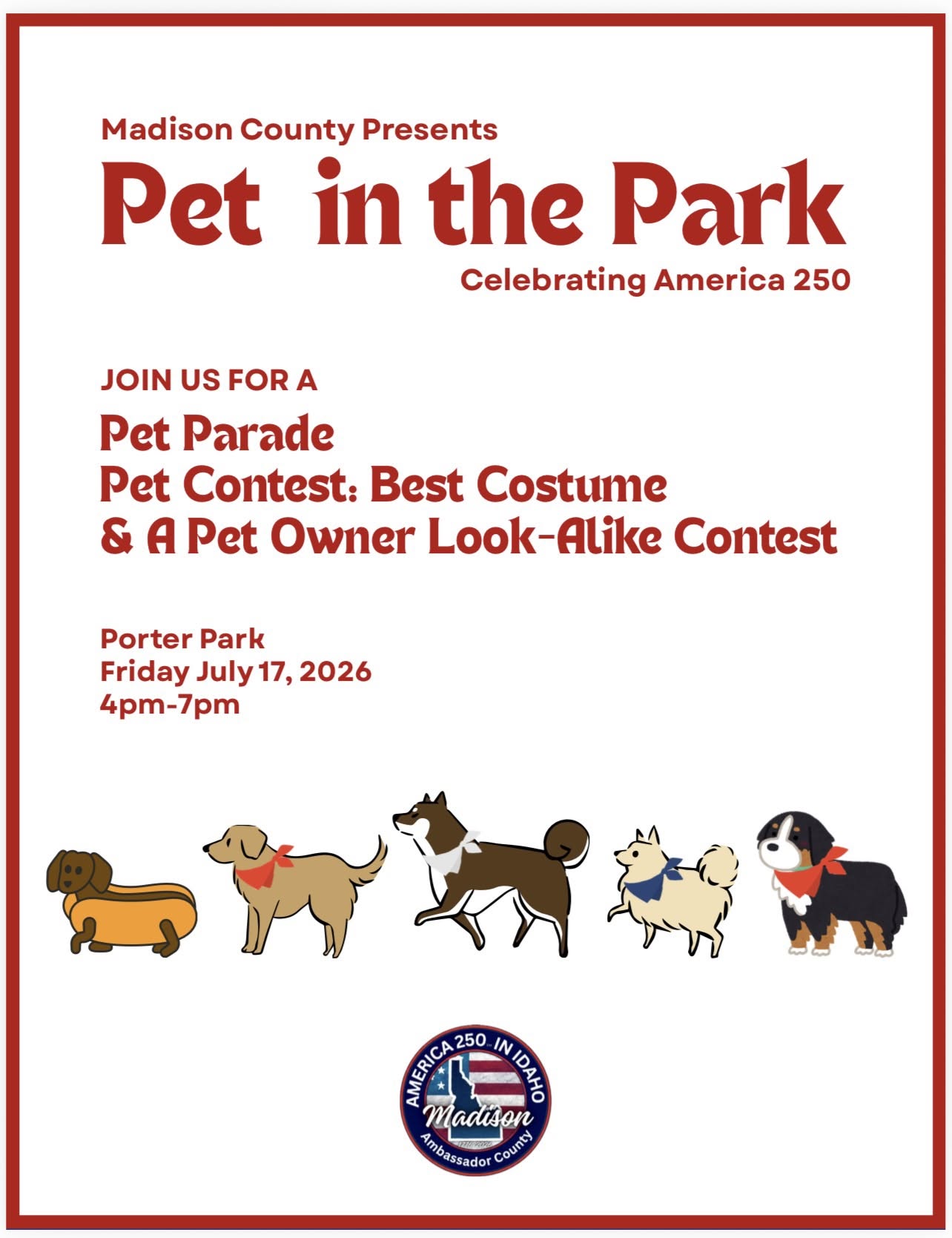 Pet in the Park | America 250 Madison County Celebration