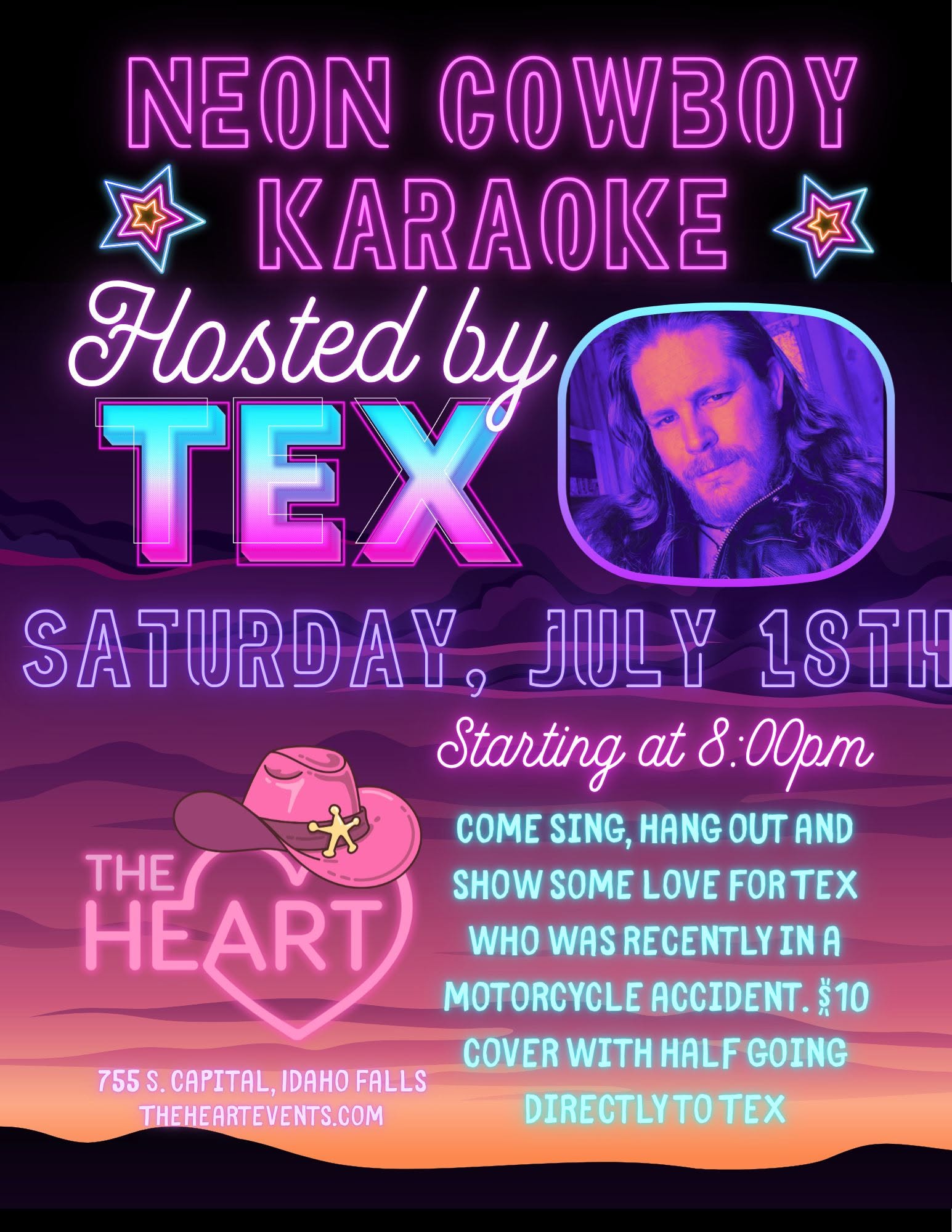 Neon Cowboy Karaoke with Tex
