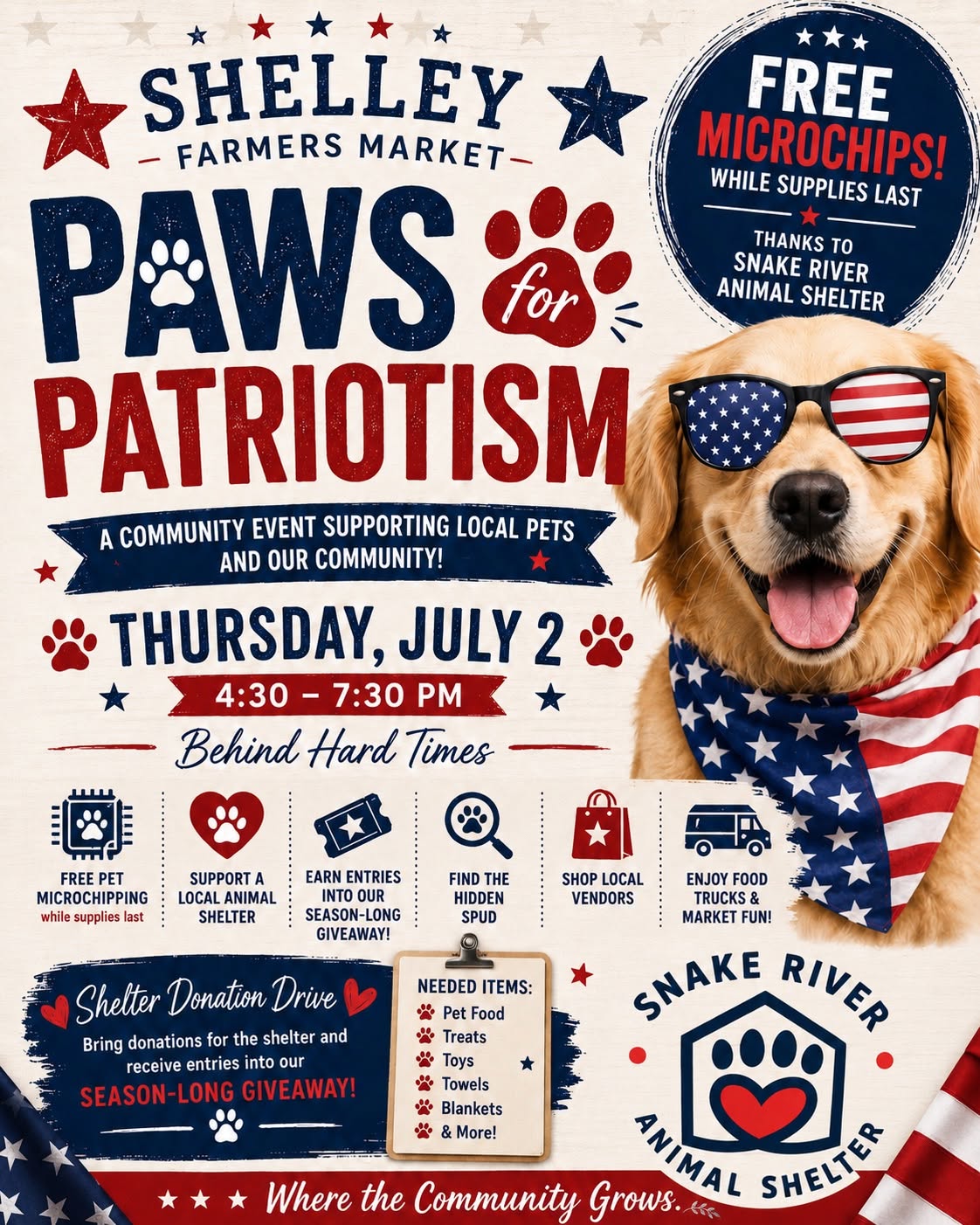 Paws for Patriotism | Shelley Farmers Market