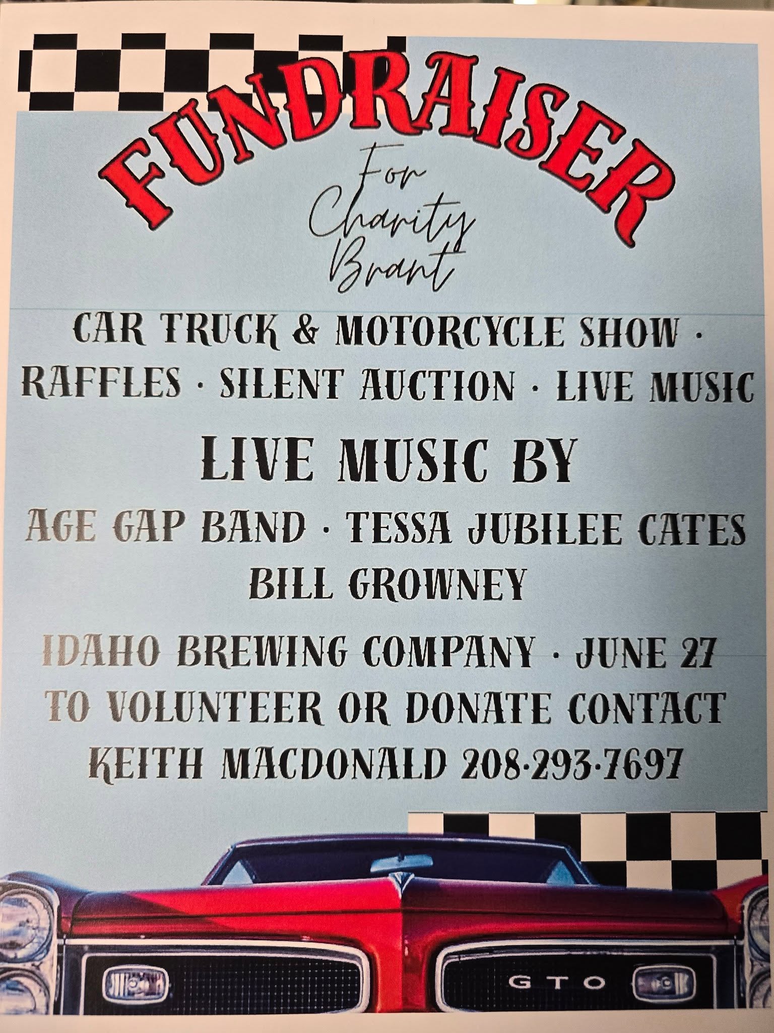 Fundraiser with car show, live music, and more!