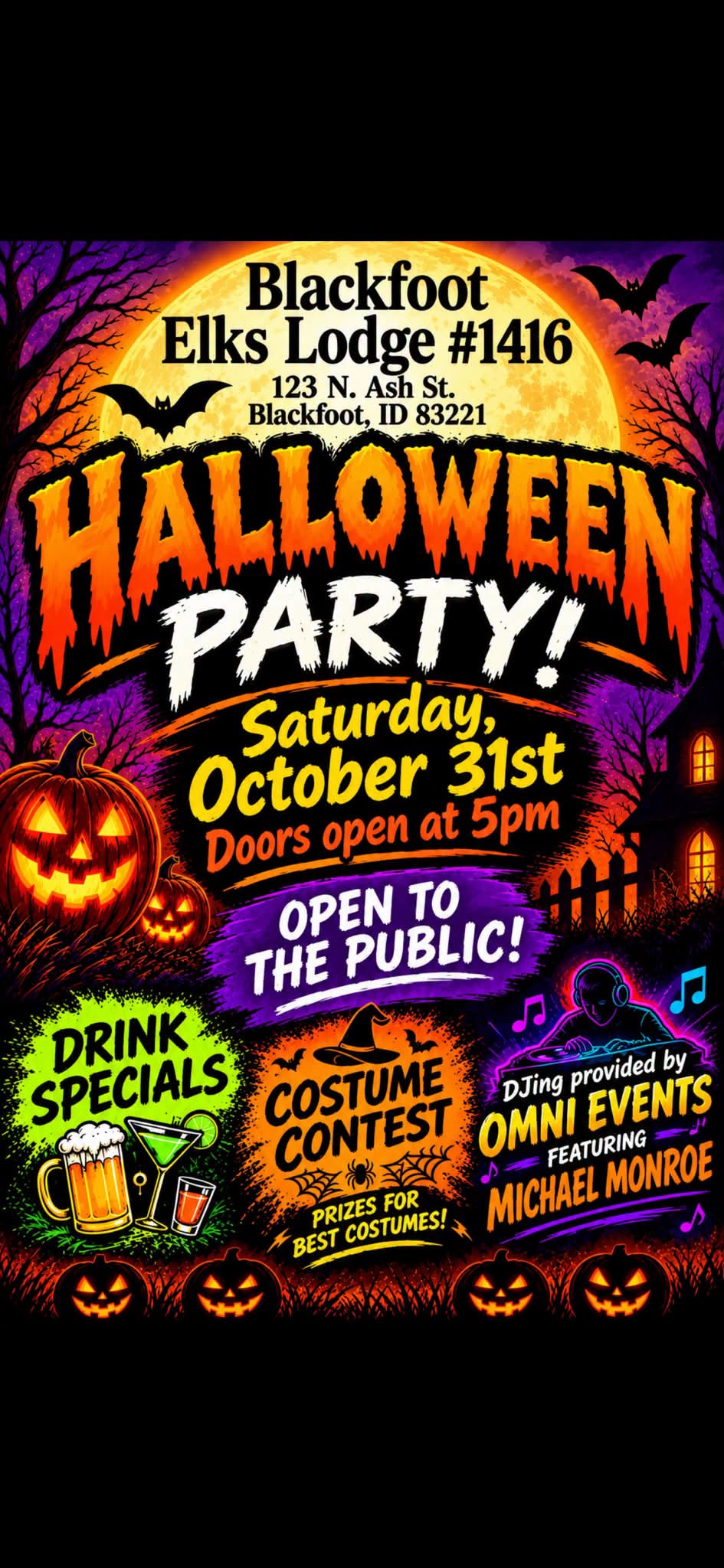Blackfoot Elks Lodge Halloween Party!