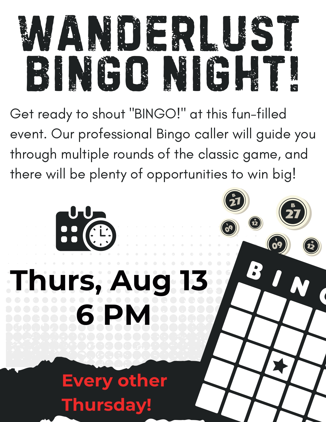 Bingo at Wanderlust