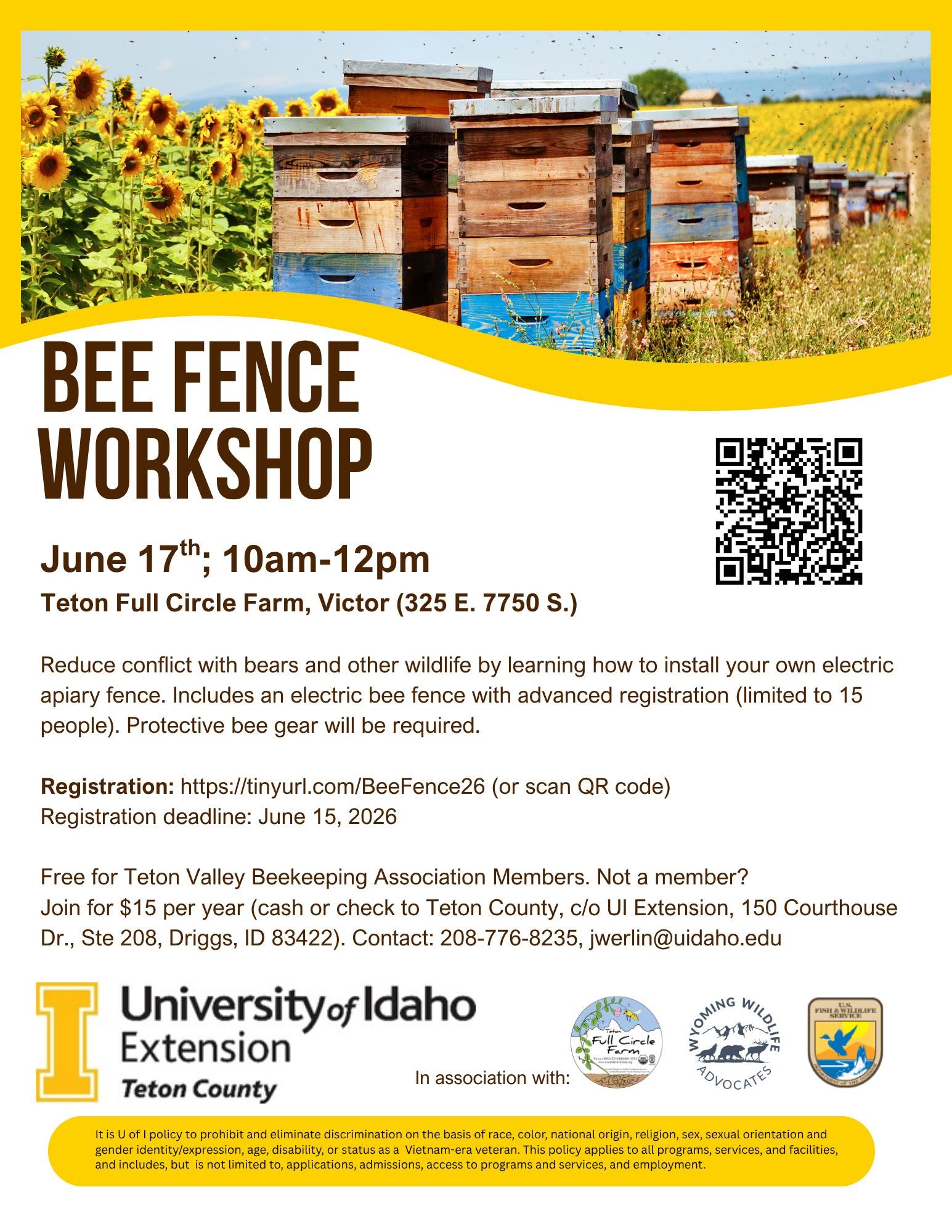 Bee Fence Workshop | Teton Valley Beekeeping Association