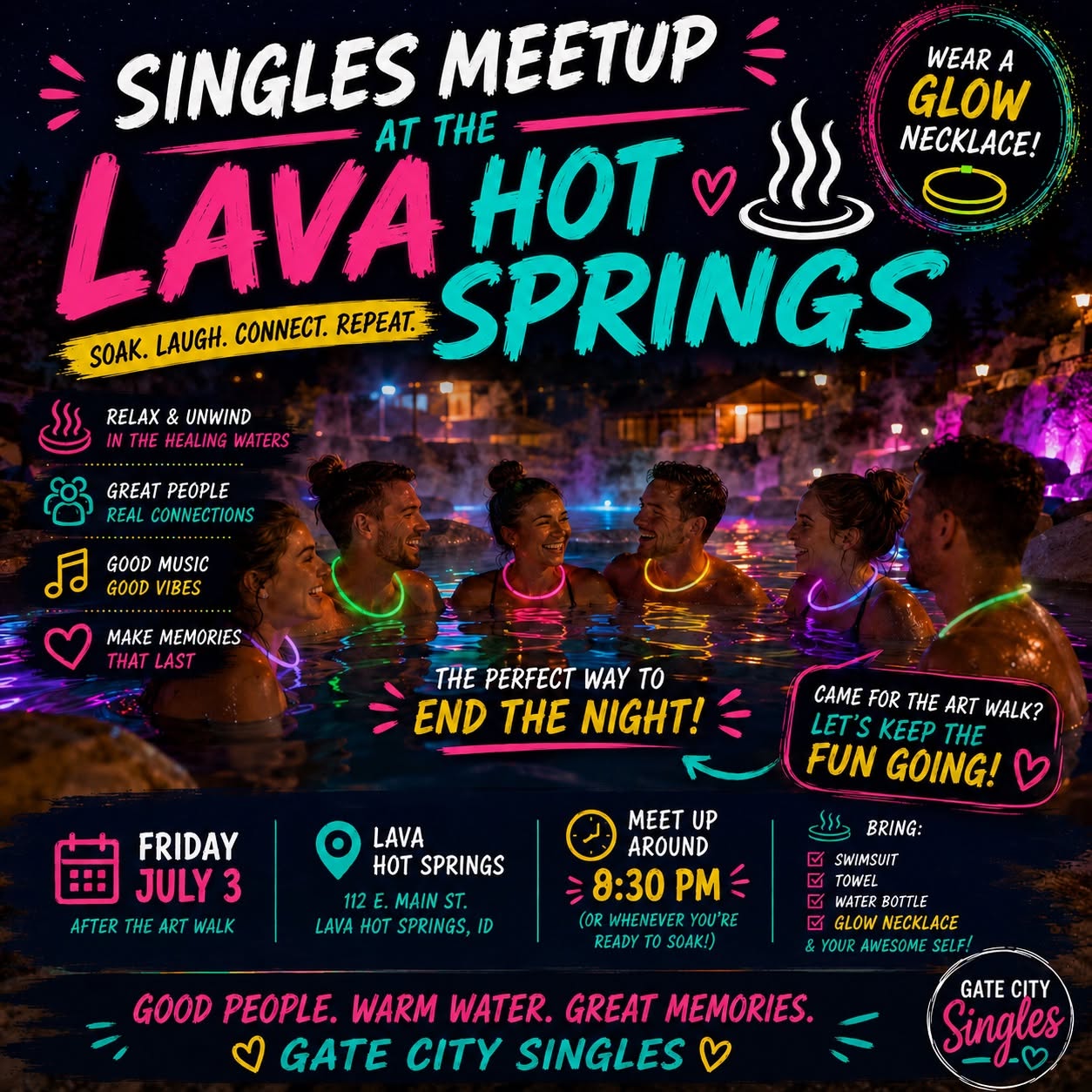 Singles Meet Up after Art Walk | Lava Hot Springs