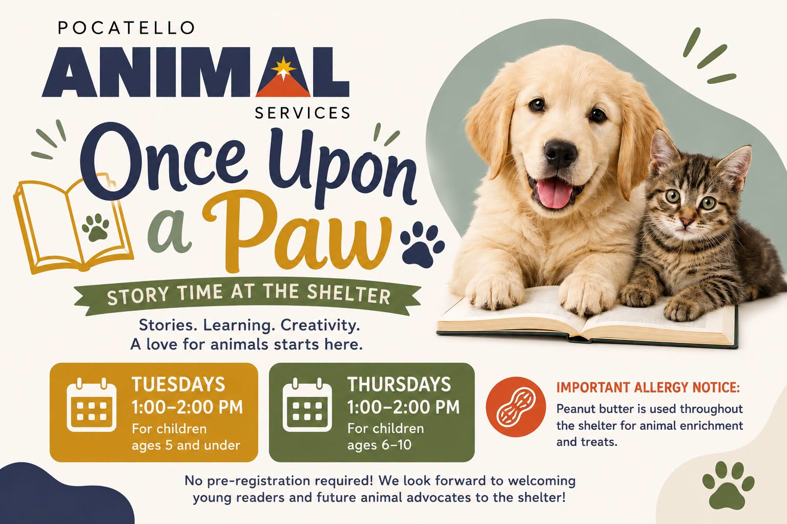 Story Time at the Shelter (Kids 6-10)