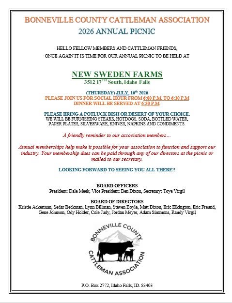 Bonneville County Cattleman Association Annual Picnic
