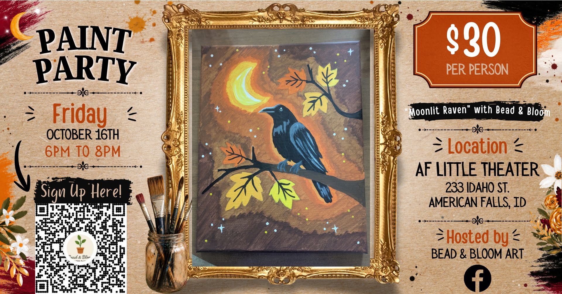 "Moonlit Raven" Paint Party