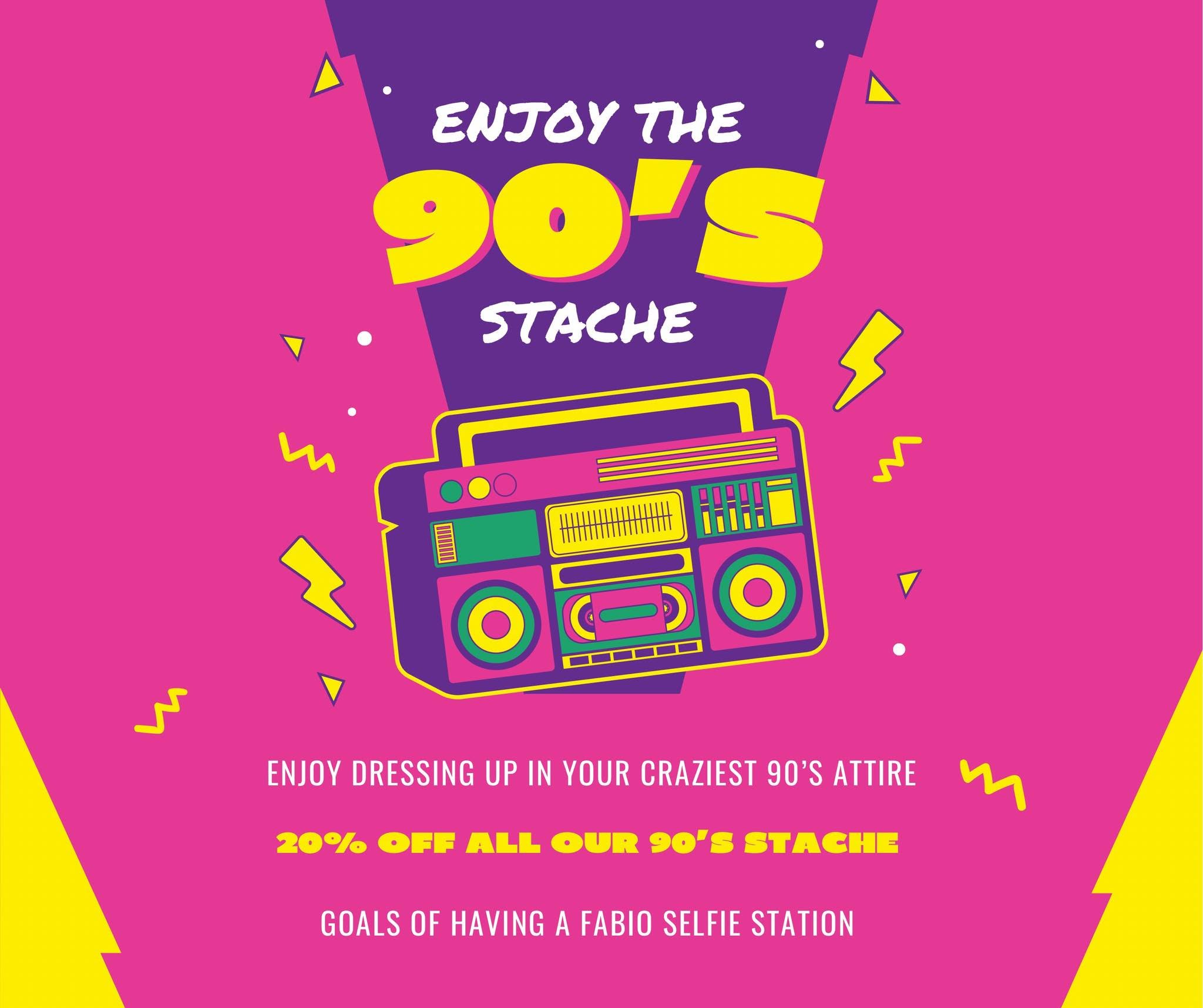 90's 'Stache Party