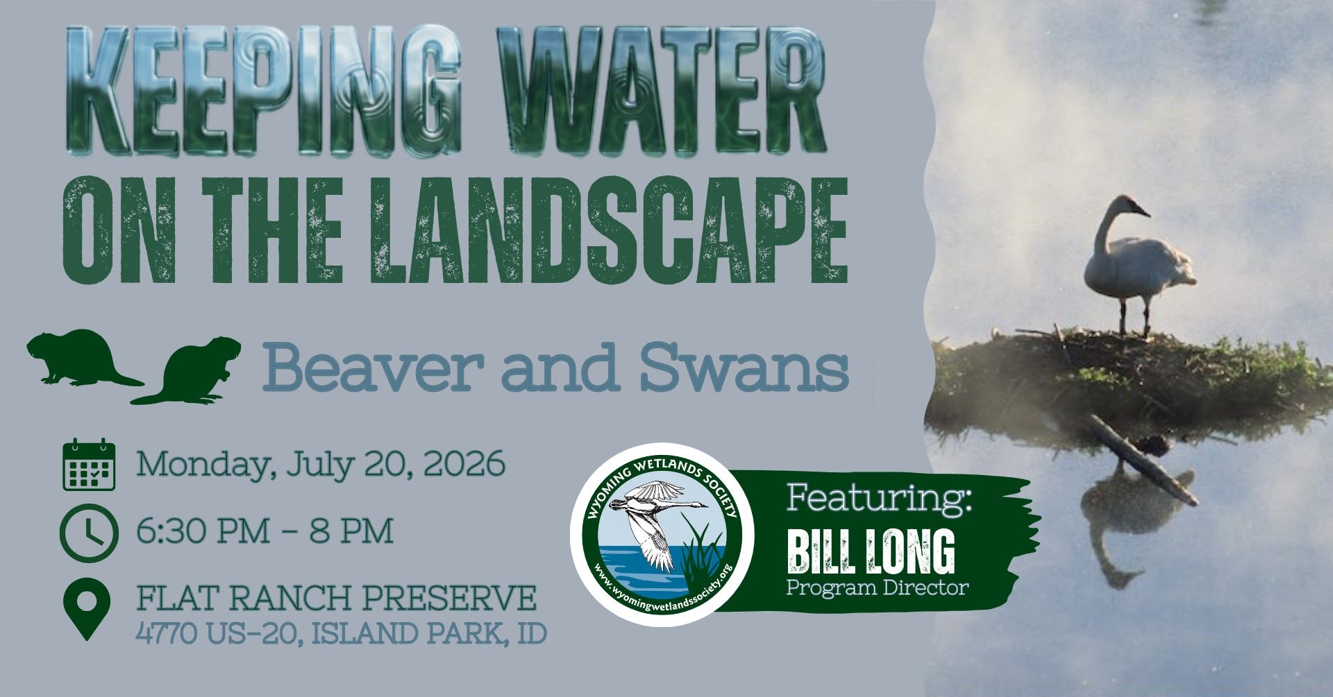 Keeping Water on Landscape in the GYE: Beaver and Swans